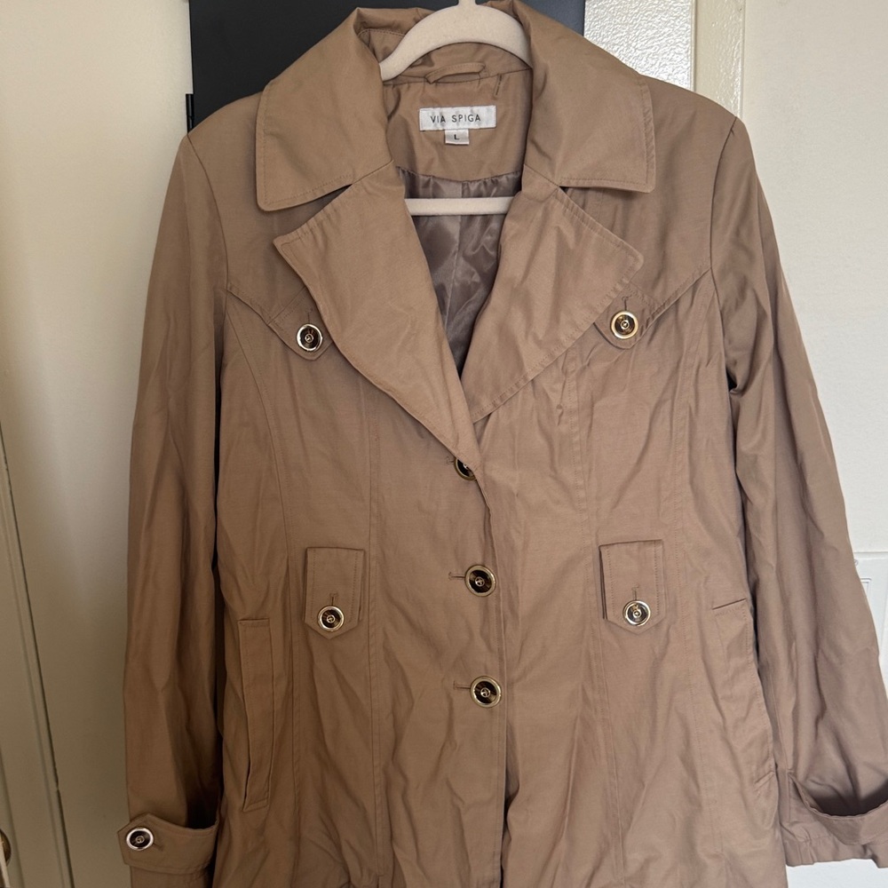 Via Spiga Tan Trench Coat for Women